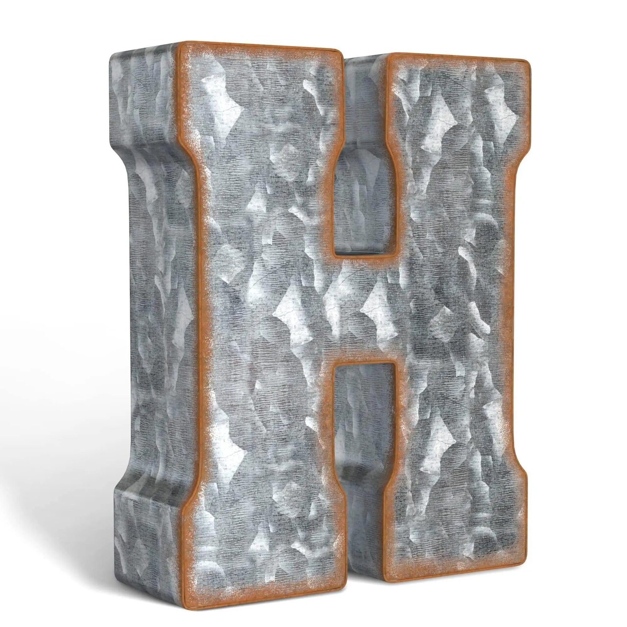 Galvanized Metal Letters for Wall Decor 3D Letter H for Hanging or Freestanding Unique Blend of Rustic Vintage Western and Industrial Styles Fits for Living Room Lobby Kitchen Bedroom Decoration